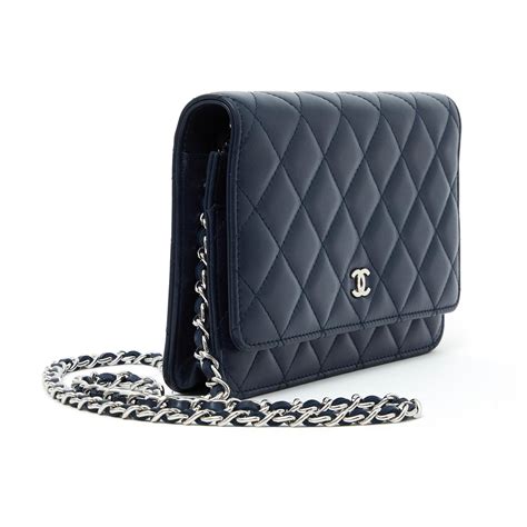 chanel blue wallet on chain